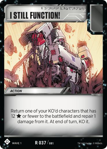 Transformers TCG: Wave 1 Singles 1/2