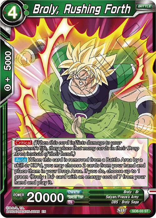 Broly, Rushing Forth SD8-03 Starter Rare