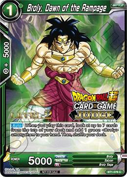 Broly, Dawn of the Rampage (Level 2) BT1-076 Promo