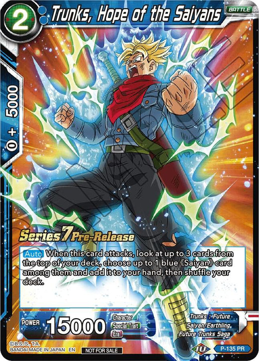 Trunks, Hope of the Saiyans (Alt Art) P-135 Promo