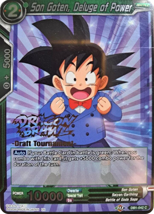 Son Goten, Deluge of Power (Dragon Brawl Draft Tournament Gold Stamped) DB1-042 Common
