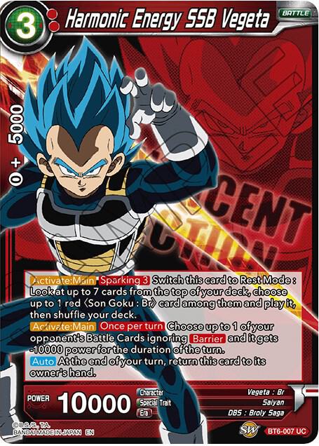 Harmonic Energy SSB Vegeta BT6-007 Uncommon