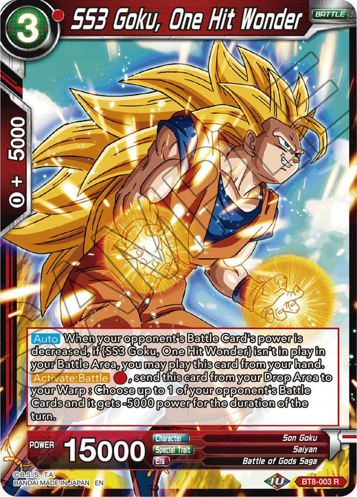 SS3 Goku, One Hit Wonder BT8-003 Rare