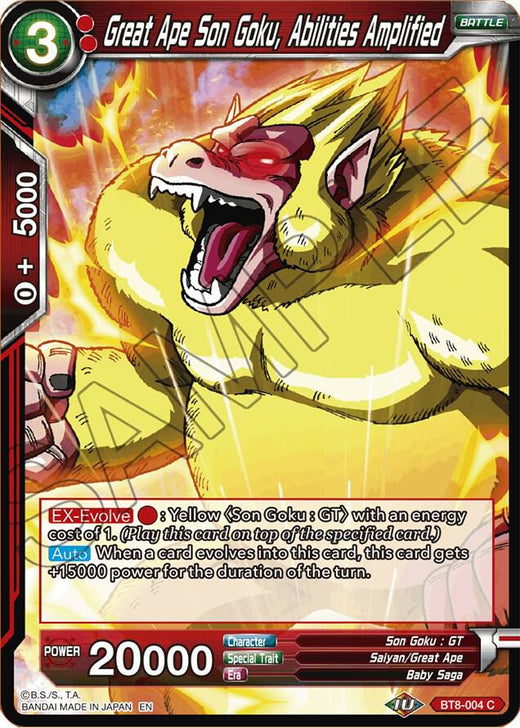 Great Ape Son Goku, Abilities Amplified BT8-004 Common