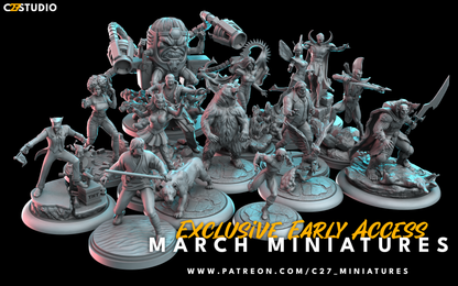 C27 Minis & Terrain March 2023 Release: Absorbing Man, Baron Mordo, Beast Boy, Emma Frost, Enchantress, Etrigan, Harry Leland, Joker, M.O.D.O.K., Misty Knight, Wasp, Wong, Yondu