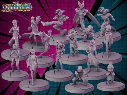 Hardcore Miniatures June 2023 Release: Bulma, Chi-Chi, Chiaotzu, Cloud, Deidara, GT Goku, Krillin, Launch, Naruto, Orange Suit Goku, Pakura, Perfect Cell, Saibamen, Saiyan Armor Goku, Sakura Haruno