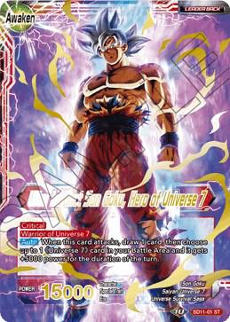 Son Goku // Ultra Instinct Son Goku, Hero of Universe 7 SD11-01 Starter Rare