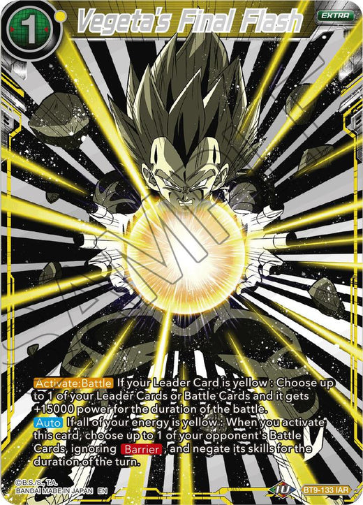 Vegeta's Final Flash BT9-133 Iconic Attack Rare