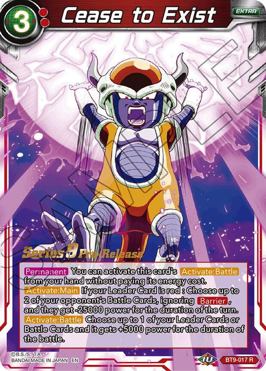 Cease to Exist BT9-017 Rare