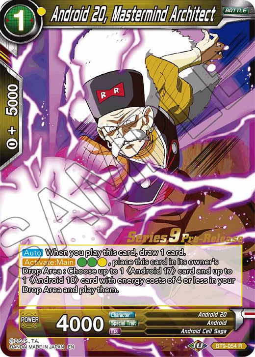 Android 20, Mastermind Architect BT9-054 Rare