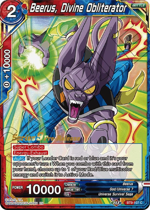 Beerus, Divine Obliterator BT9-107 Common