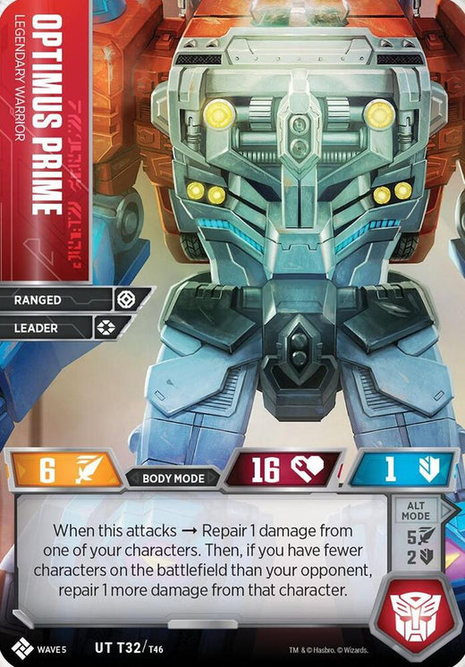 Optimus Prime - Guerrero legendario T32 Poco común