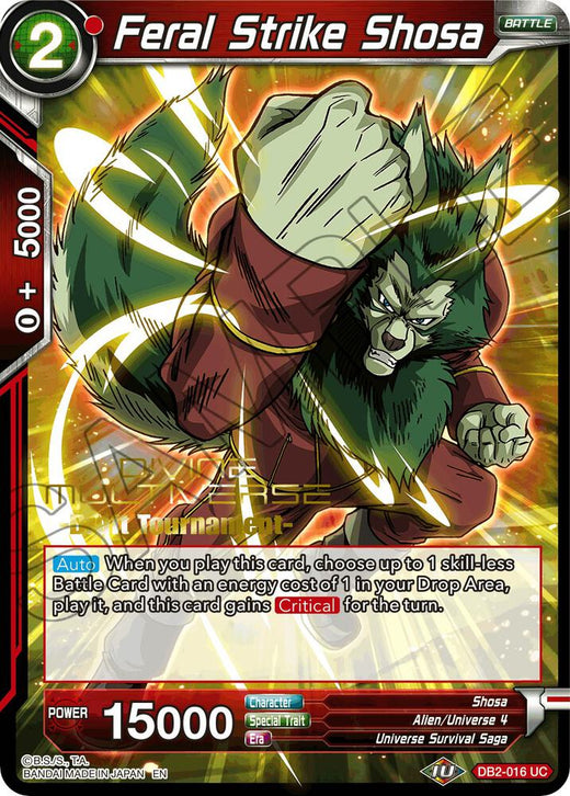Feral Strike Shosa (Divine Multiverse Draft Tournament) DB2-016 Uncommon