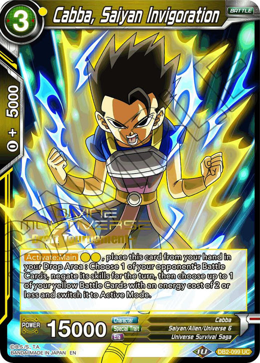 Cabba, Saiyan Invigoration (Divine Multiverse Draft Tournament) DB2-099 Uncommon
