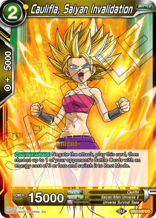 Caulifla, Saiyan Invalidation (Divine Multiverse Draft Tournament) DB2-100 Uncommon