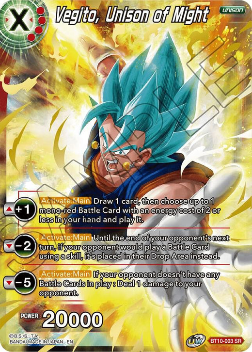 Vegito, Unison of Might BT10-003 Super Rare