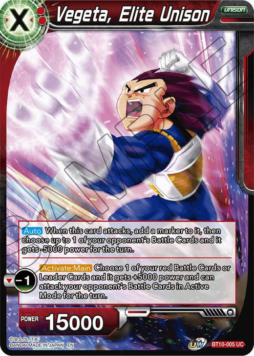Vegeta, Elite Unison BT10-005 Uncommon