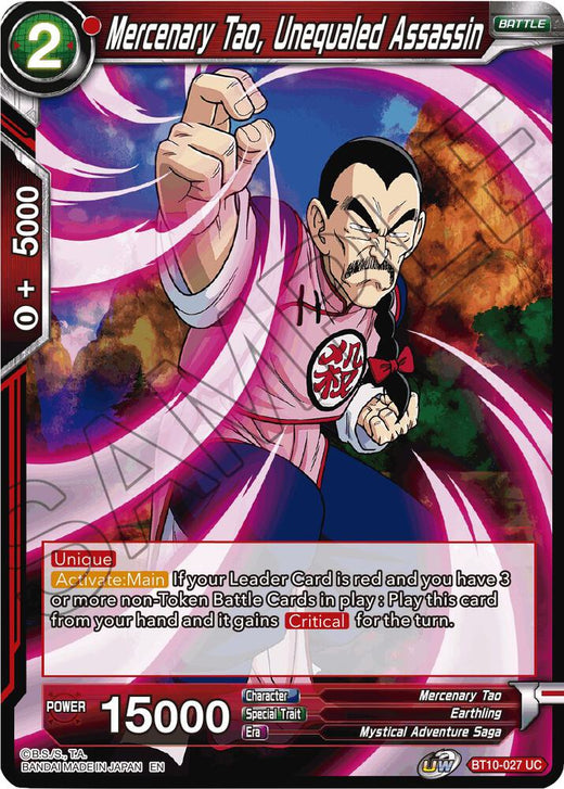 Mercenary Tao, Unequaled Assassin BT10-027 Uncommon