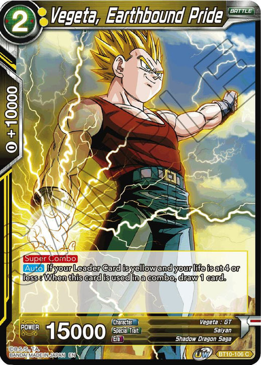Vegeta, Earthbound Pride BT10-106 Common