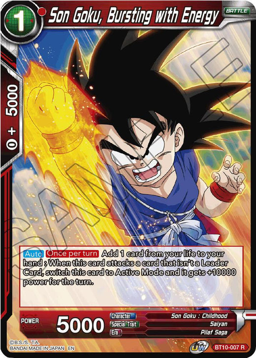 Son Goku, Bursting with Energy BT10-007 Rare