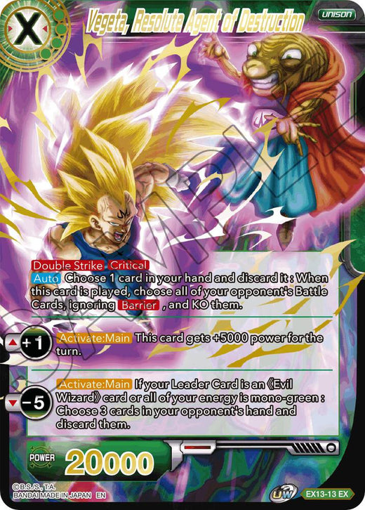 Vegeta, Resolute Agent of Destruction EX13-13 Expansion Rare
