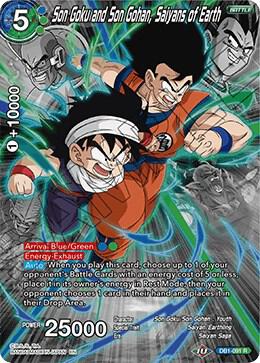 Son Goku and Son Gohan, Saiyans of Earth (Alternate Art) DB1-091 Rare
