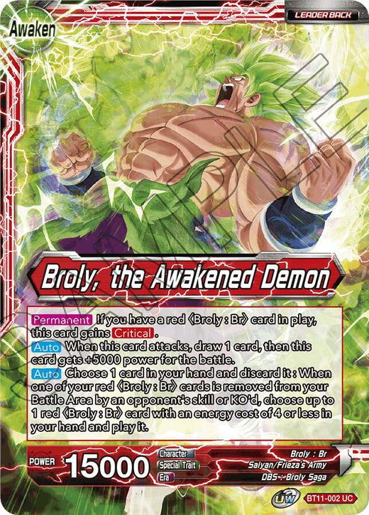 Broly // Broly, the Awakened Demon BT11-002 Uncommon