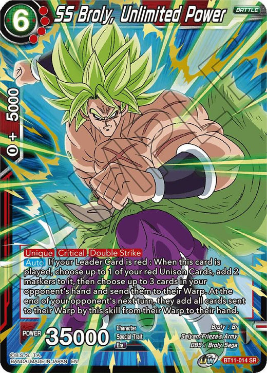 SS Broly, Unlimited Power BT11-014 Super Rare