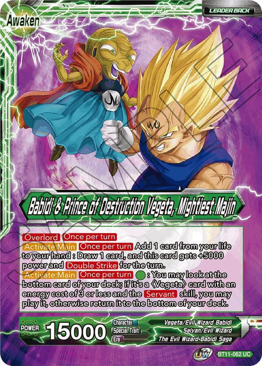 Vegeta & Babidi // Babidi & Prince of Destruction Vegeta, Mightiest Majin BT11-062 Uncommon