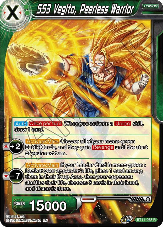 SS3 Vegito, Peerless Warrior BT11-063 Rare