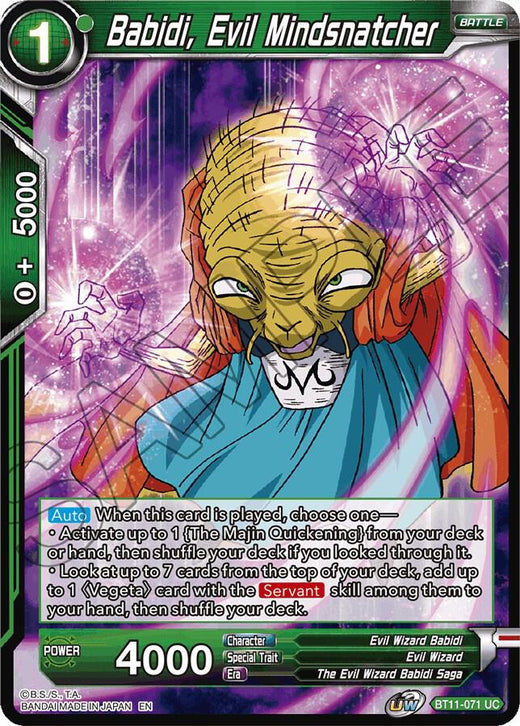 Babidi, Evil Mindsnatcher BT11-071 Uncommon