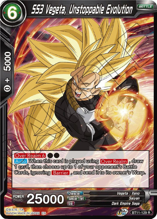SS3 Vegeta, Unstoppable Evolution BT11-129 Rare