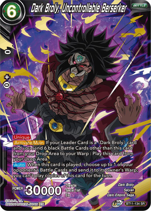Dark Broly, Uncontrollable Berserker BT11-134 Super Rare