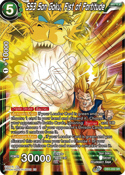 SS3 Son Goku, Fist of Fortitude DB3-052 Super Rare