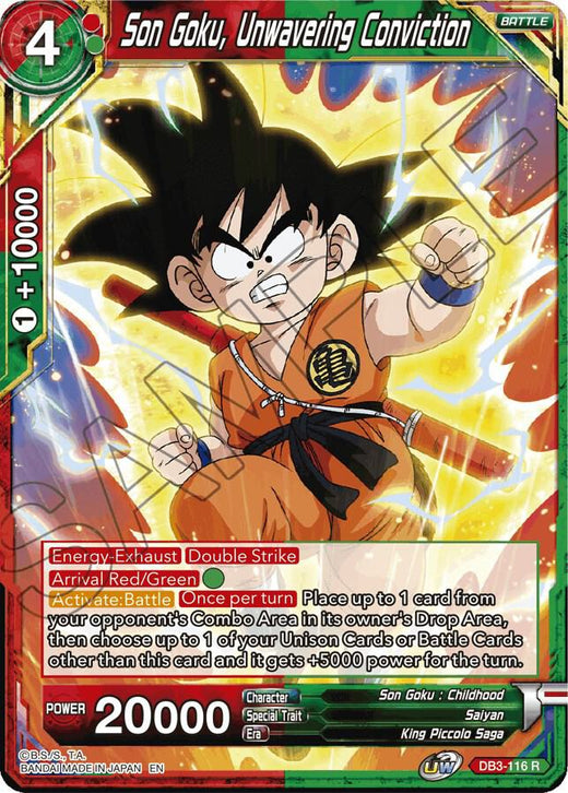 Son Goku, Unwavering Conviction DB3-116 Rare