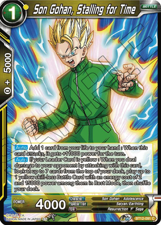 Son Gohan, Stalling for Time BT12-091 Common