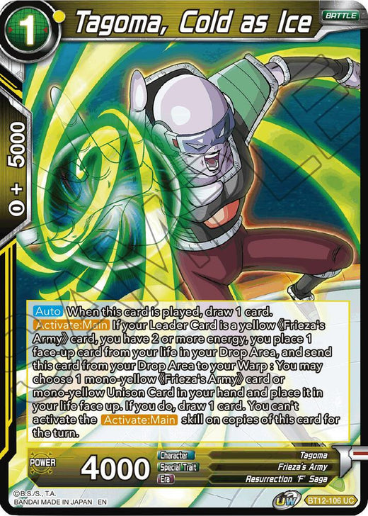 Tagoma, Cold as Ice BT12-106 Uncommon