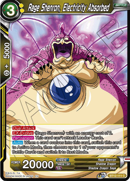 Rage Shenron, Electricity Absorbed BT12-111 Common