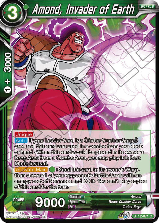 Amond, Invader of Earth BT12-071 Common