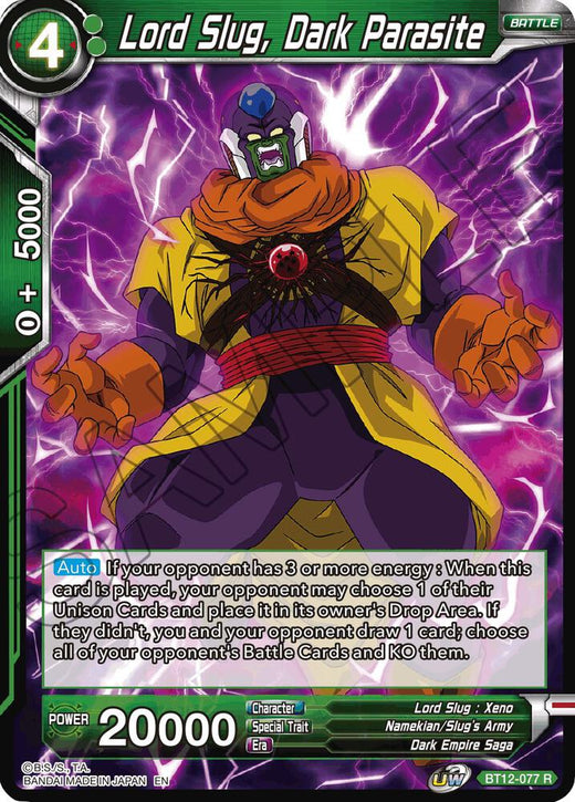 Lord Slug, Dark Parasite BT12-077 Rare