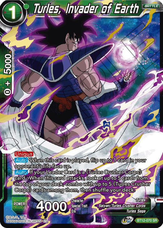 Turles, Invader of Earth BT12-070 Super Rare