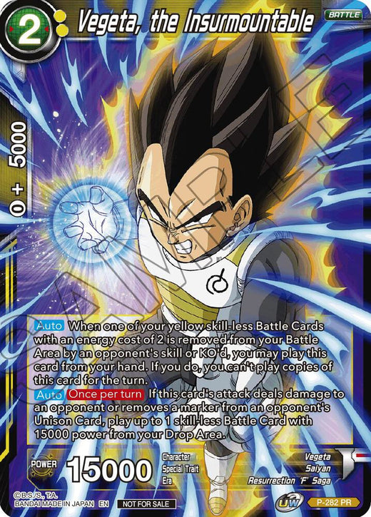 Vegeta, the Insurmountable (Unison Warrior Series Tournament Pack Vol.3) P-282 Promo