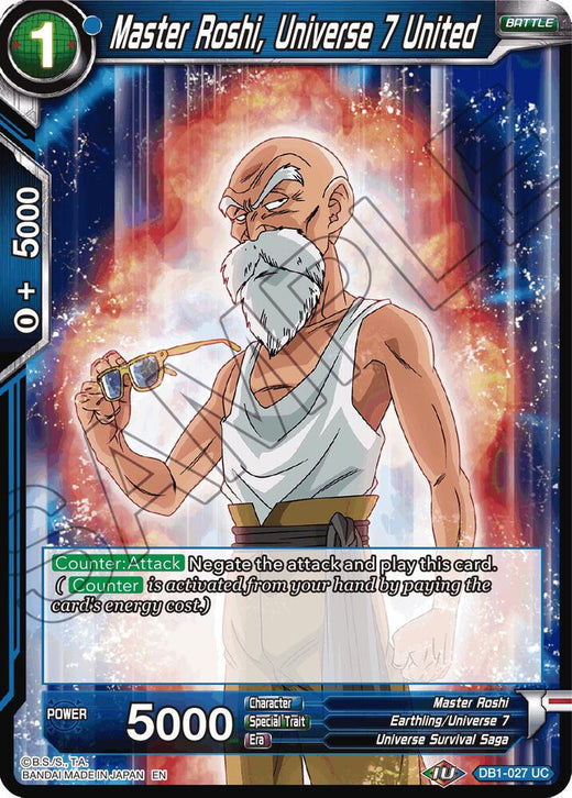 Master Roshi, Universe 7 United (Reprint) DB1-027 Uncommon