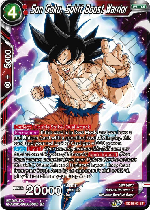 Son Goku, Spirit Boost Warrior SD15-03 Starter Rare