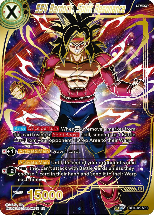 SS4 Bardock, Spirit Resonance (SPR) BT14-122 Special Rare
