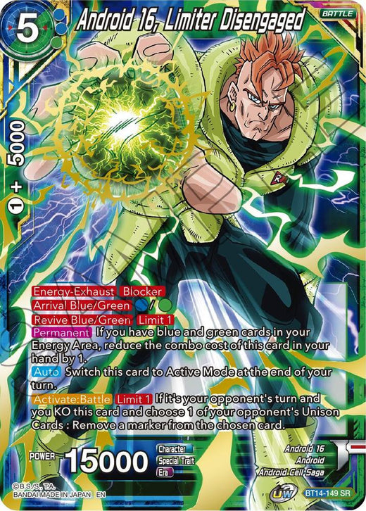 Android 16, Limiter Disengaged BT14-149 Super Rare