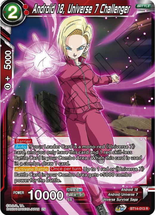 Android 18, Universe 7 Challenger BT14-013 Rare
