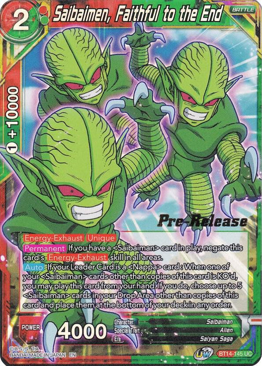 Saibaimen, Faithful to the End BT14-145 Uncommon