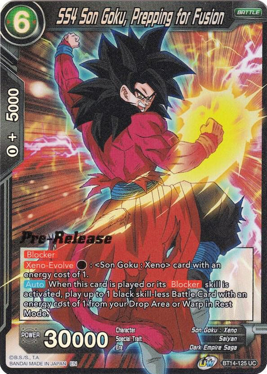 SS4 Son Goku, Prepping for Fusion BT14-125 Uncommon