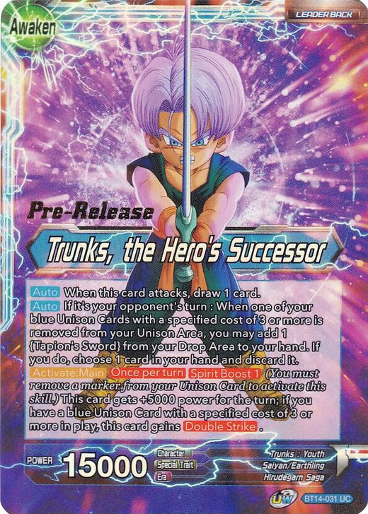 Trunks // Trunks, the Hero's Successor BT14-031 Uncommon